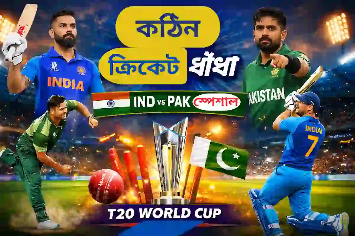 ক্রিকেট ধাঁধা উত্তর সহ: IND vs PAK স্পেশাল | T20 World Cup 2026